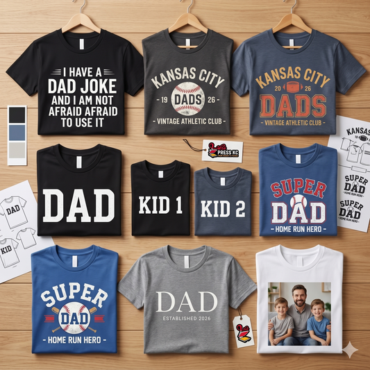 Custom Father's Day shirts Kansas City Missouri personalized apparel and DTF printing