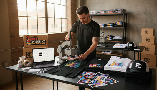 Wholesale DTF transfer sheets ready for merch line printing near Kansas City, Missouri map area
