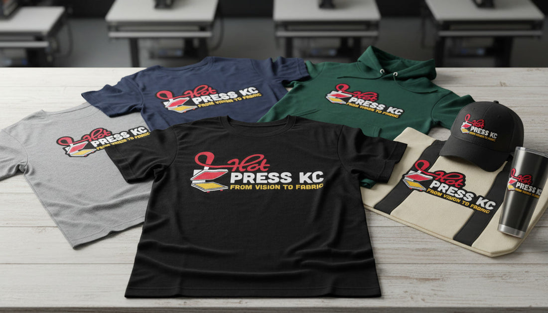  DTF transfer placement chart showing chest, back, and sleeve positions on t-shirt, Kansas City MO